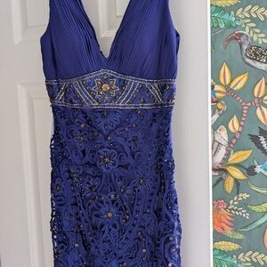 Elegant Blue Embellished Dress